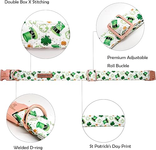Miniatura 2 de Lionheart glory Collar de perro del día de San Patricio, collares de trébol, collar de perro verde para perros grandes, collar de perro de