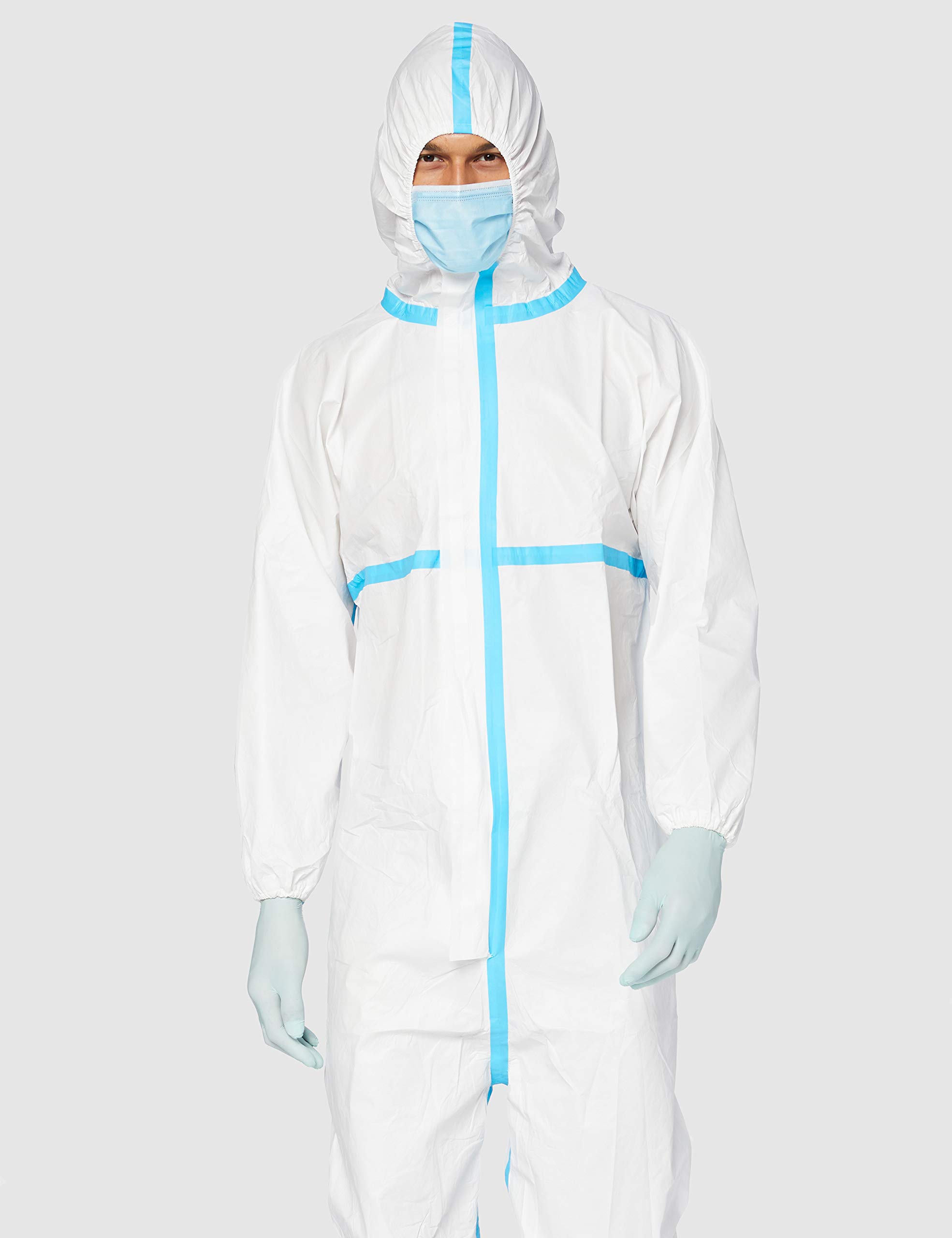 Overoles de Protección Desechables Médicos, No Esteriles, Tamaño M, 165 cm (Paquete de 40 Piezas)