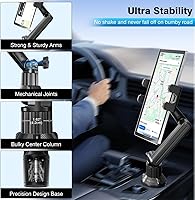 Vista 2 de Peastrex Cup Holder Car Tablet Mount, Ipad Cup Holder Car Mount with 15" Adjustable Arm Stand for Tablet iPhone 4.7-13in, iPad Pro Air Mini, Fire