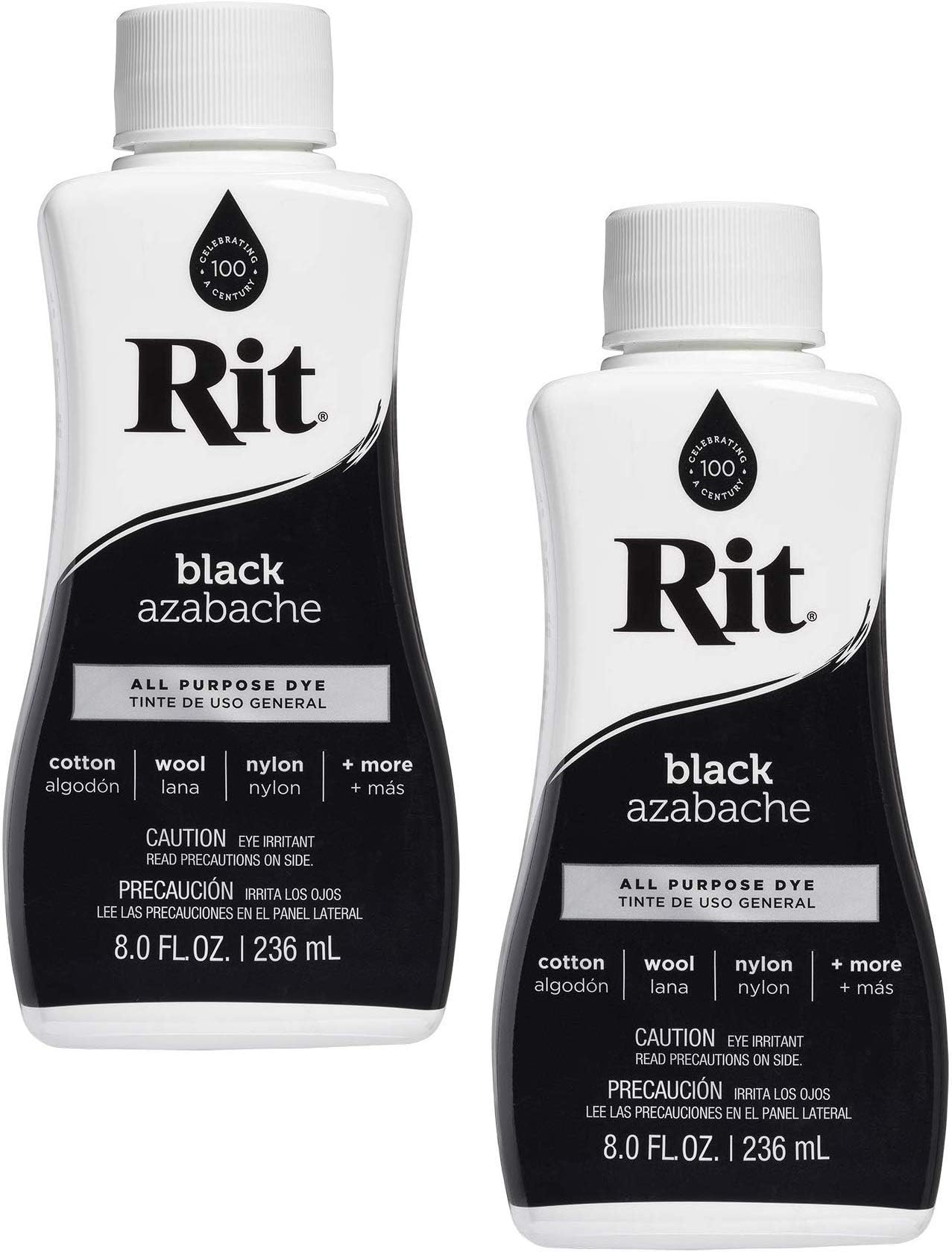 Rit All-Purpose Liquid Dye, 8 Ounce, Black - 2 Pack
