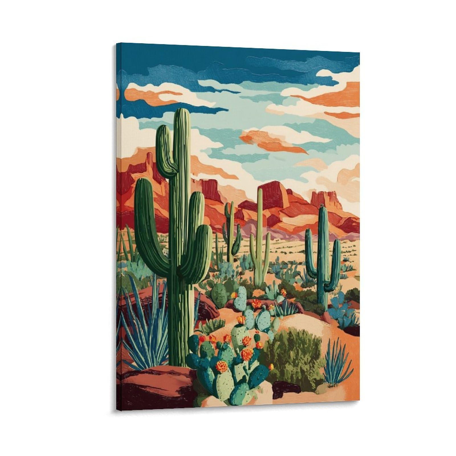 ZBBGGOZ Organ Pipe Cactus National Monument Poster 24x36inch(60x90cm) Vintage Watercolor Canvas Art