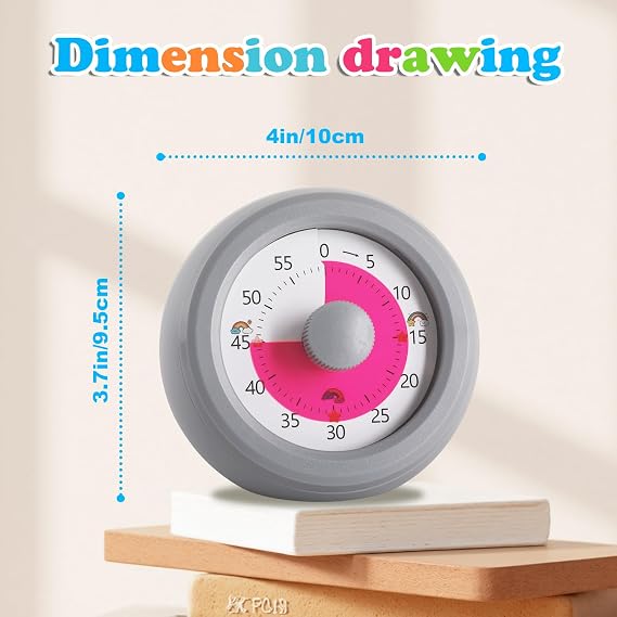 Visual Timer for Kids 60 Minute Visual Countdown Timer Silent Grey