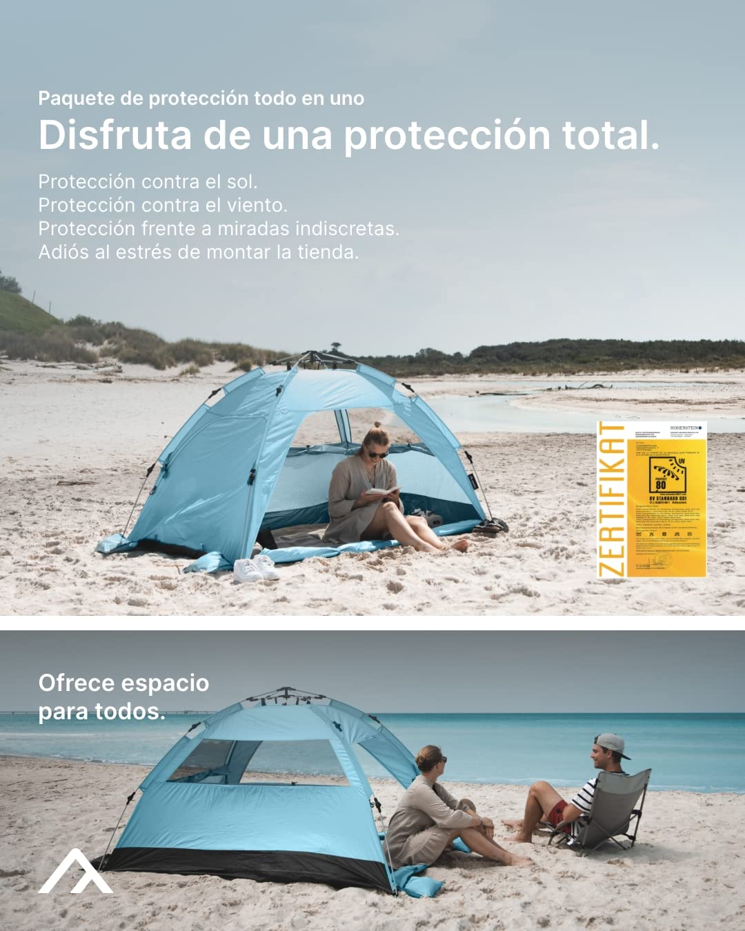 qeedo Quick Palm Tienda de Playa (Sistema Quick-Up), con protección UV (UV80)