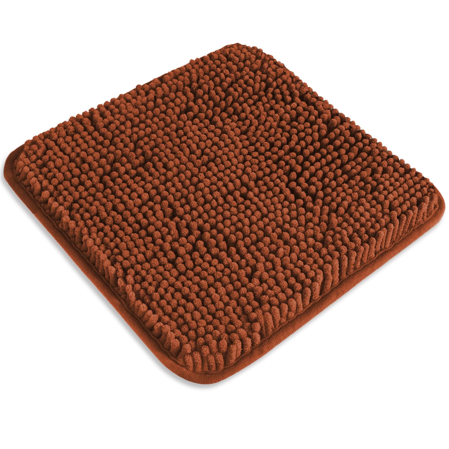 PureSwan Small Bathroom Rug 12"x12" – Washable and Absorbent Mini Bath Mat, Non Slip, Thick Soft Chenille Bath Rugs for Bathroom, Shower, Locker Rug(Rust)