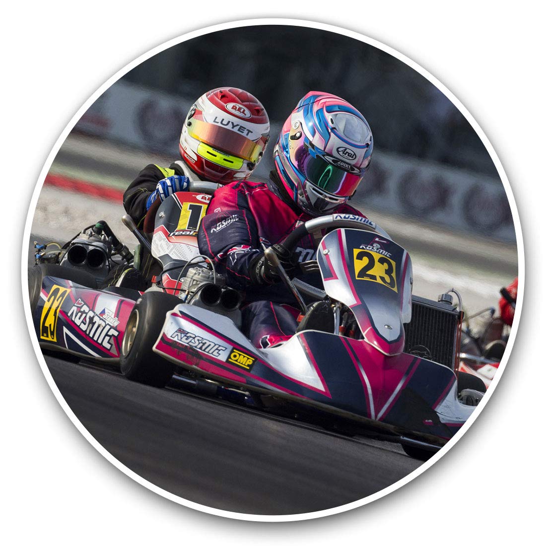 Destination Vinyl Ltd Go Karting Racing Kart 16474 Awesome Vinyl Stickers (Set Of 2) 15Cm - Go Karting Racing Kart Fun Decals For Laptops,Tablets,Luggage,Scrap Booking,Fridges #16474
