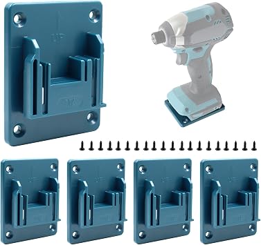 5 Packs Tool Holder Compatible with Makita & Bosch 18V Tools Electric Tool Holder Dock Mount Power Machine Storage Rack Hanger with Screws for Garage Workshop Wall