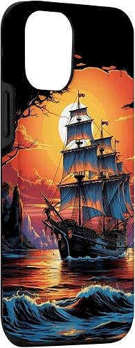 Miniatura 3 de Funda para iPhone 1212 Pro Barco Pirata Barco Náutico Capitán Freebooter Sailing Sunset Case