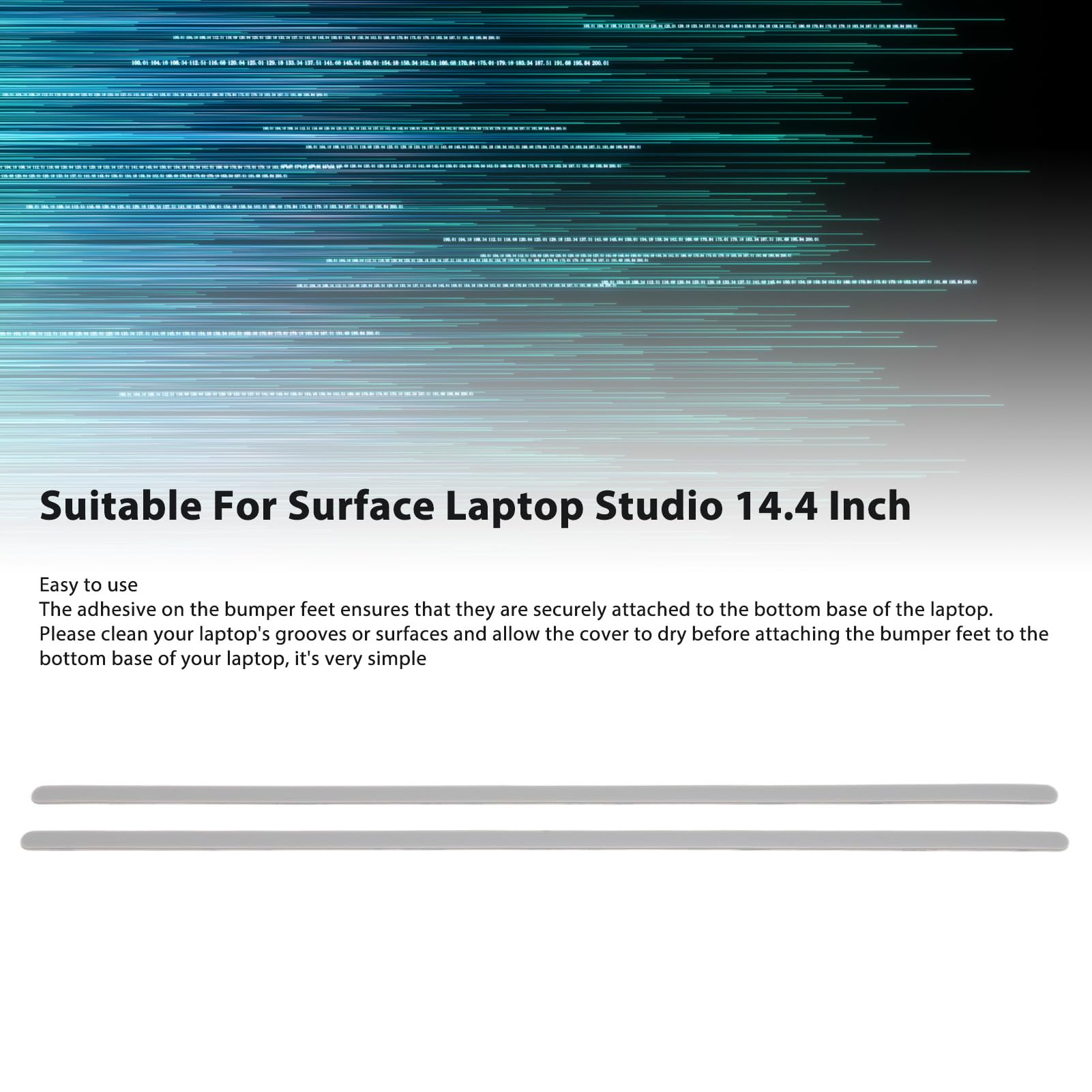 2 Tiras de Goma para Pies de Computadora Portátil, Tiras de Pies de Parachoques Antideslizantes, Tiras de Pies de Goma de Repuesto para Laptop Studio de 14,4 Pulgadas