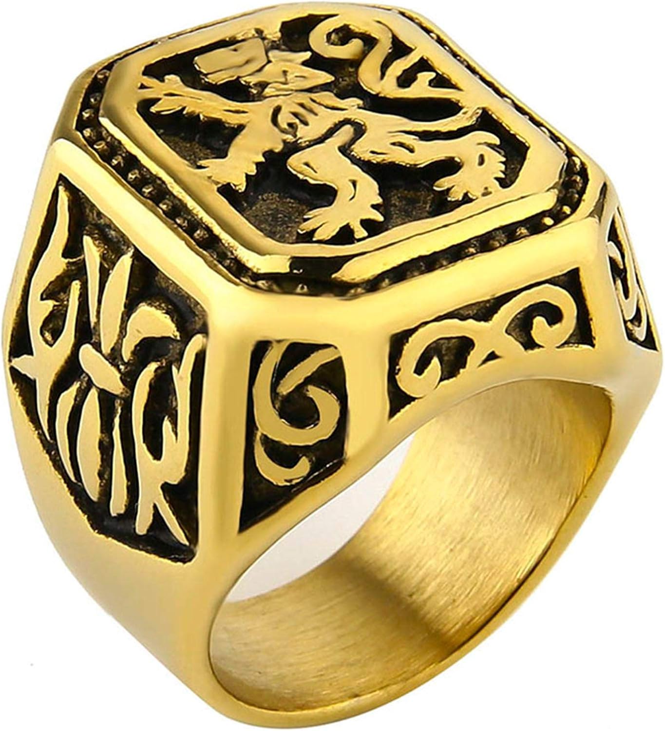 Anello Re Leone Misura 7-14 Anello Uomo Testa Di Leone In Acciaio Inossidabile, Colore Argento O Nero, Misure 7-14, Nuovo Anello Rasta Leone - Foto 10