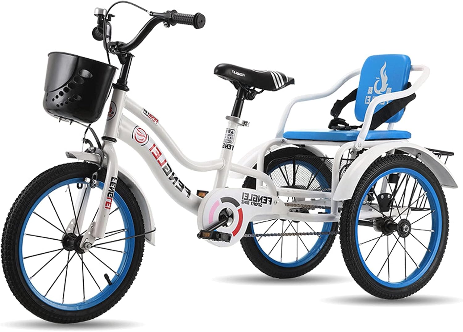 Three Wheel Bike 16inch Adult Tricycle Bike with Shopping Basket Backrest Seat Trike Bike Bicycle for Seniors Women Men Trikes Recreation Shopping Picnic