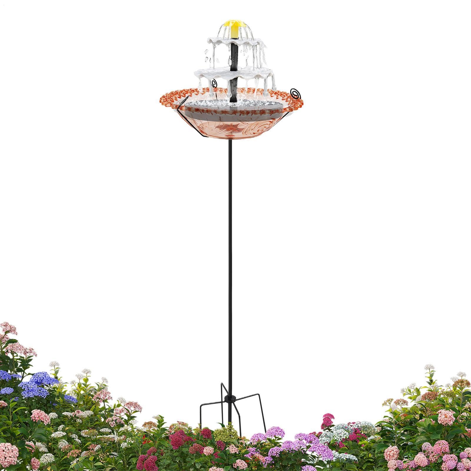 Fontana per Uccelli ad Energia Solare Alimentatore | Contenitore per Cibo per Passeri per Giardinieri Amanti della Natura Giardino Cortile Prato Ingresso Scuola