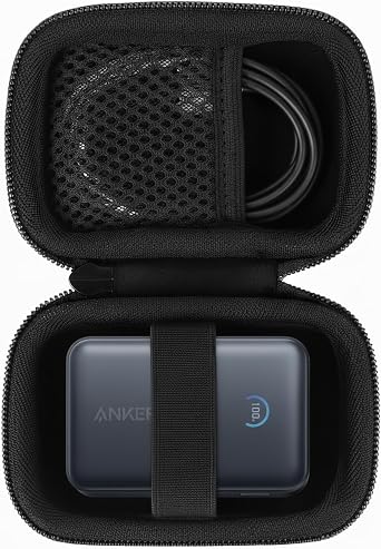 khanka for Anker Nano Portable Charger, 10,000mAh 45W Max Compact Power Bank Case,Hard Travel Shell Compatible with Anker Nano 45W 10000mAh Power Bank, Case OnlyBlack