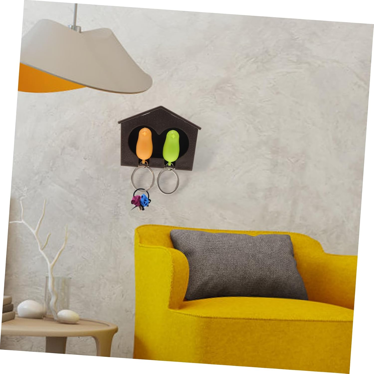 Ciieeo Birdhouse Keyring Holder Wall Decor 2 Keychains Birdhouse Hook Key Hanger image 5