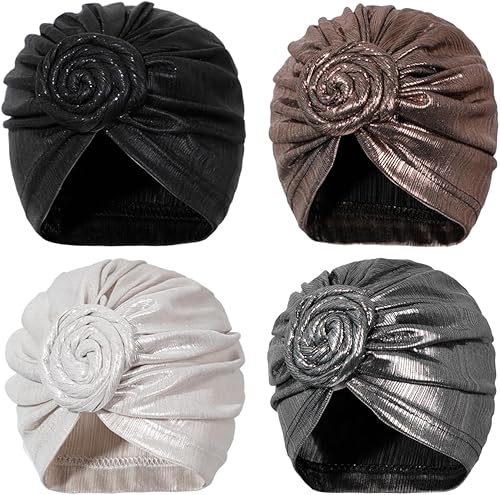 Artilady - Gorras turbante elásticas para mujeres - Pañuelos africanos de nudo suaves, gorro preatado, envoltura de cabello preatada para mujeres