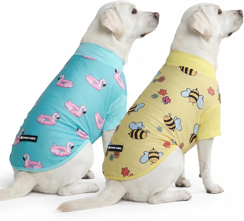 Camiseta para Cães Spark Paws com Proteção UV e Tecido Respirável