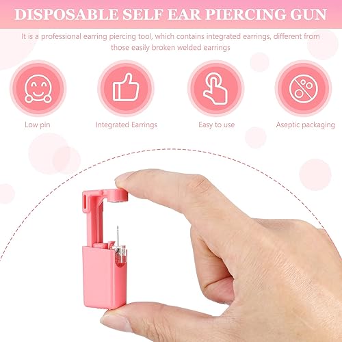 Miniatura 3 de Honoson Kit de 6 piezas desechables de pistola de perforación de oreja con aretes, perforador de oreja para hombres y mujeres, herramientas