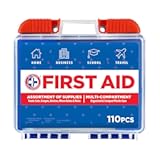 Be Smart Get Prepared 110 pc First Aid Kit&colon; Clean&comma; Treat&comma; Protect Minor Cuts&comma; Home&comma; Office&comma; Car&comma; School&comma; Business&comma; Travel&comma; Emergency&comma; Outdoor&comma; Camping & Sports&comma; FSA&sol;HSA &lpar;Packaging may vary&rpar;