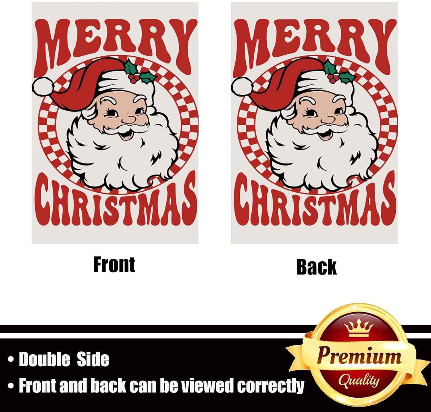 Merry Christmas Garden Flag 12x18 inch Outdoor-Double Sided Christmas Santa Claus Flag Vivid Color Polyester Yard Flags - Image 2