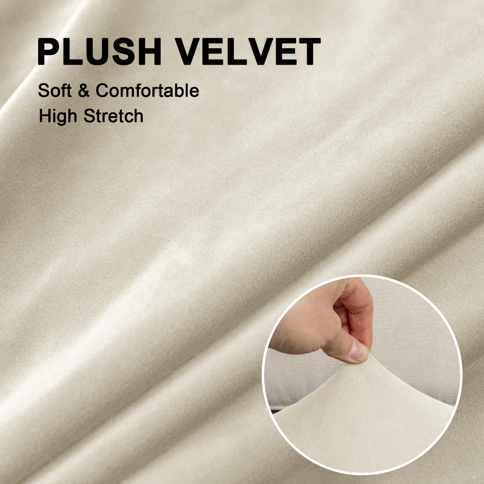 SYLC Housse De Canapé Extensible avec Housse De Coussin De Canapé, Velours Couvre Canapé Antidérapantes pour Ektorp/Canapé/Divan (New Ivory,XL Sofa)