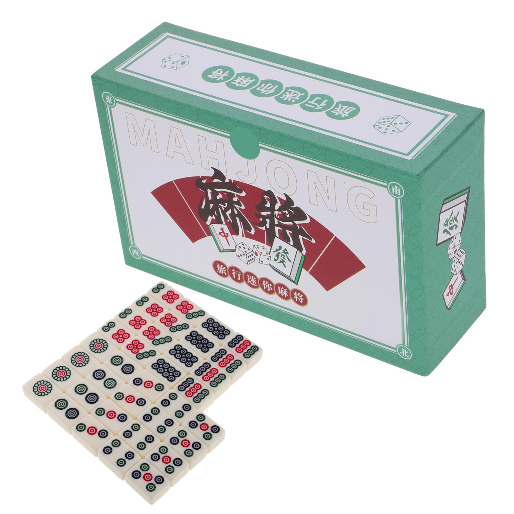 Outanaya Kleines Mahjong Brettspiel aus Melamin für Soziale Events und Studentenwohnheim mit Interaktivem Spielspaß in 1 Kasten Tragbares Mahjong für Unterwegs