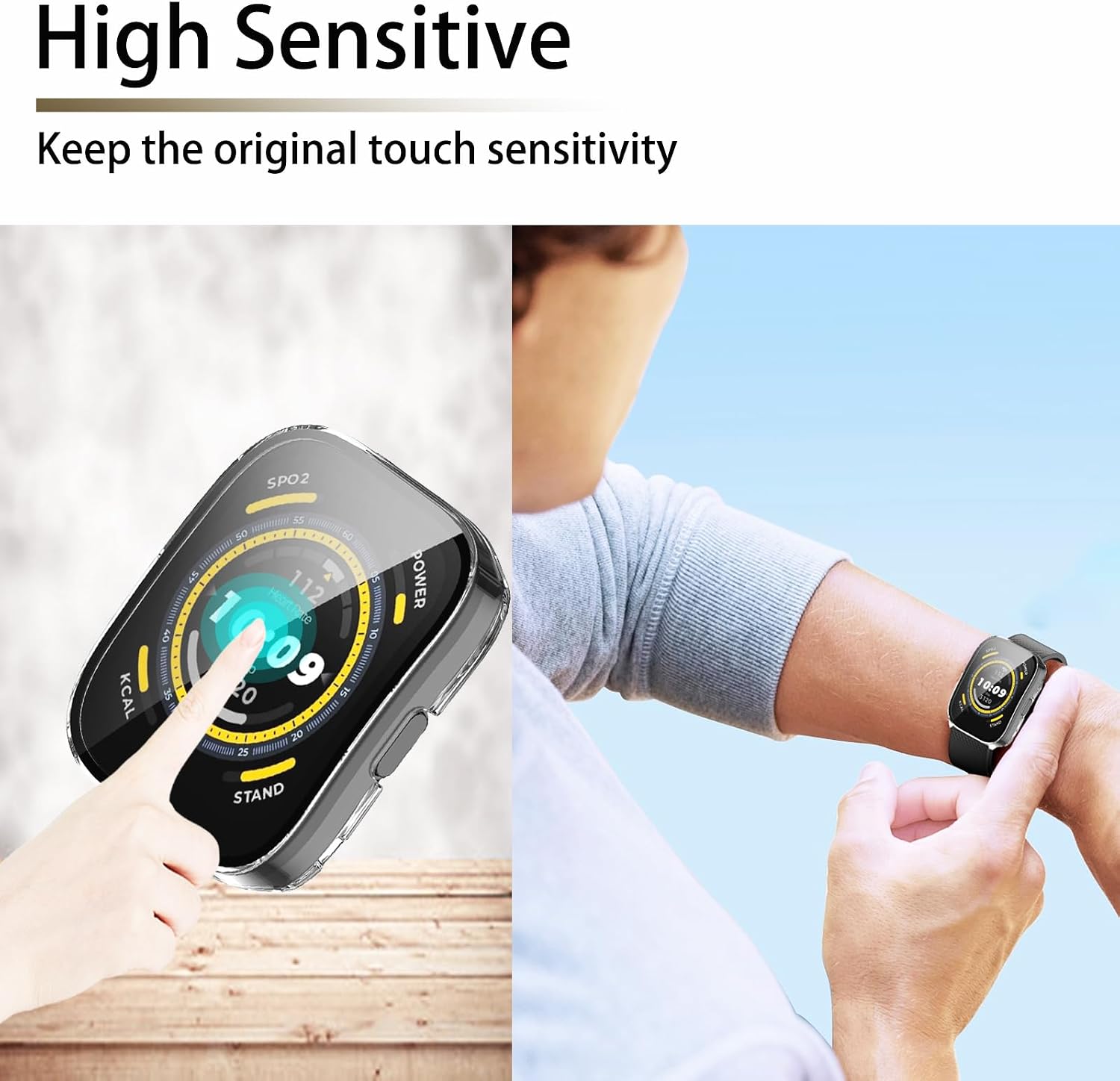 [5-Pack] Screen Protector Case with Tempered Glass Compitible with Amafit Bip 5 Smartwatch, Hard PC Case Screen Protector Cover Bumper Accessories for Women Men