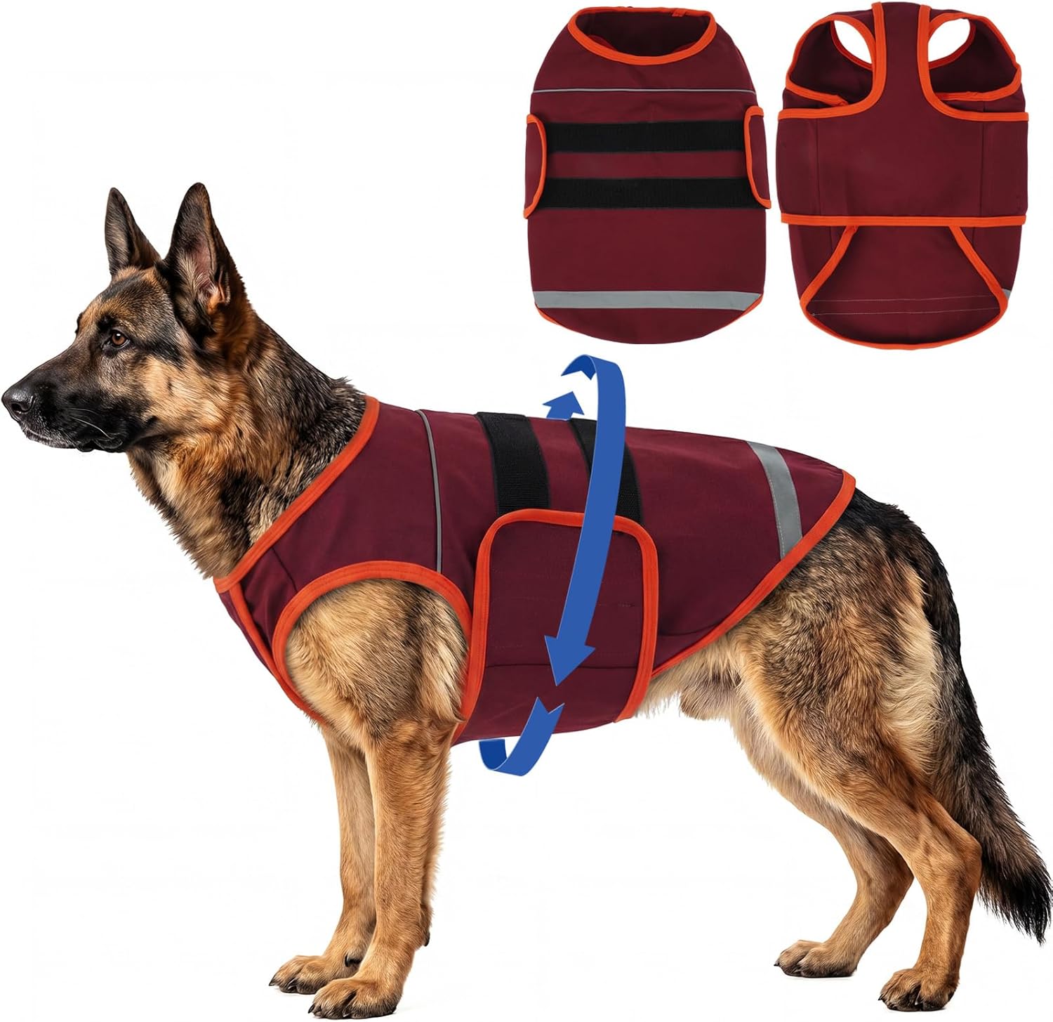 Nanaki Soft Dog Calming Vest-Thunder Vest for Dogs Fireworks,Thunderstorm,Separation-Adjustable Dog Stress and Anxiety Relief Coat for Travel,Car Rides,Vet&Grooming Visits,Fear&Over-Excitement Navy,L