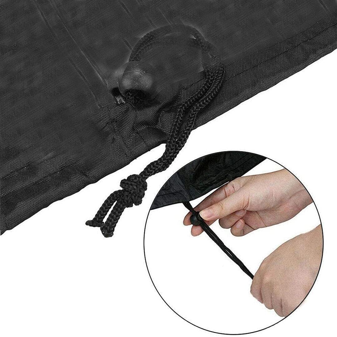 Curved Sofa Cover Outdoor Couch Sectional Protector Waterproof Half Moon Sofa Set Cover with Windproof Elastic Cord for Garden Lawn Indoor Black (89.7x45.6x33.8in/228x116x86cm)