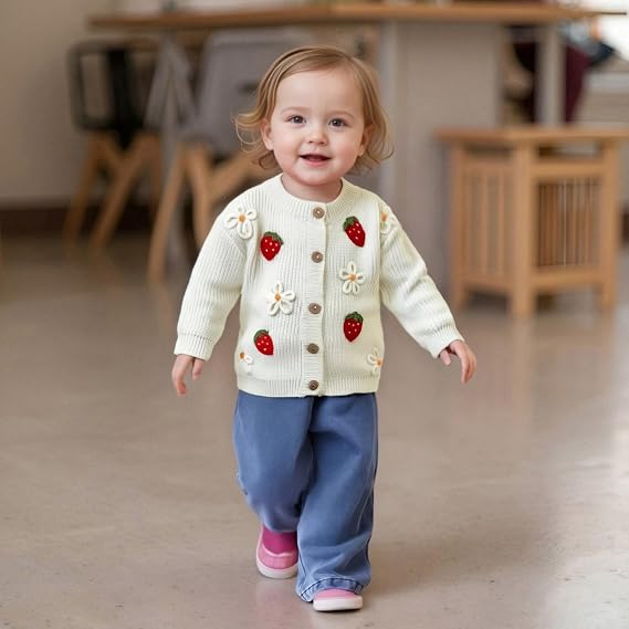 Toddler Baby Boy Girl Cardigan Sweater Long Button Knit Winter Sweatshirt Clothes Infant Fall Clothes Outfits 0-3T