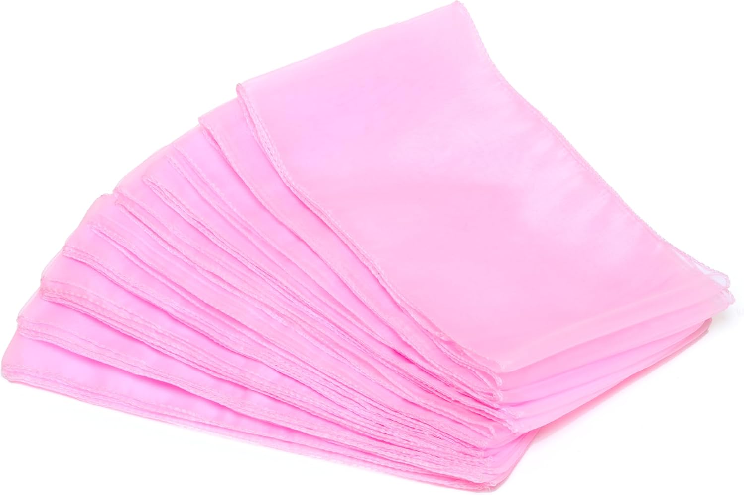 MDS 25 Pack Organza Table Runner 12 x 108 inch Long Premium Table Runners for Wedding Party, Events Decoration, Banquets Decorations, Bright and Smooth Silk Fabric Party Table Runner- Pink