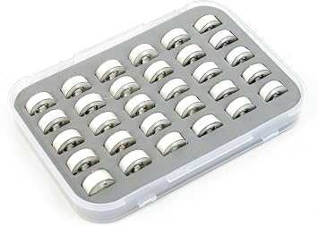 Premium Bobbins Box Case with 30 Premium Style SA156 Organizer Size A Prewound Bobbins Made for All Brother Sewing Machines