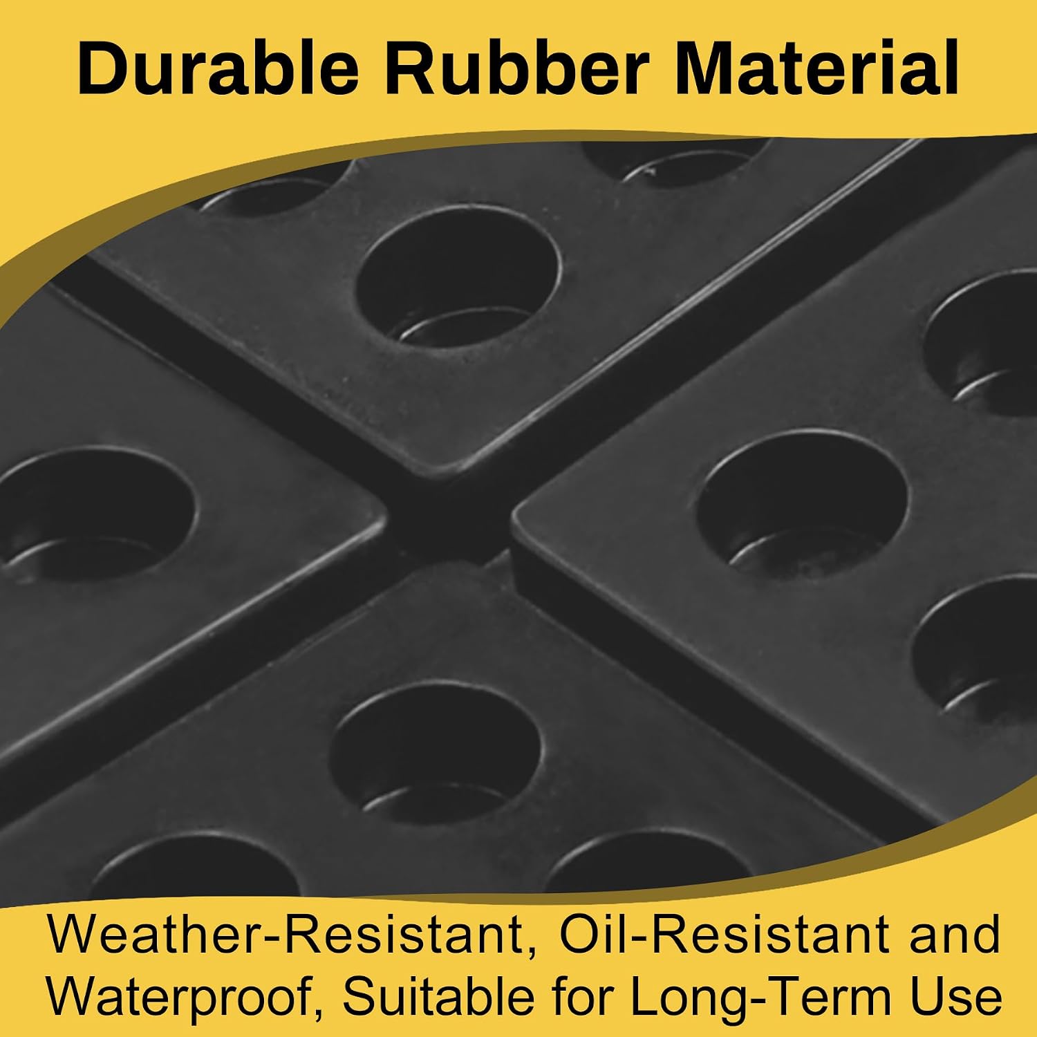 Anti Vibration Pads, 4" X 4" X 3/4" Heavy Duty Rubber Vibration Isolation Pad, Waffle Vibration Isolation Pads for HVAC System, Air Conditioner Unit, Air Compressor, Dryer and Washer