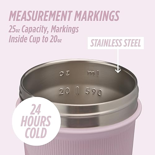 Miniatura 69 de BlenderBottle Strada Sleek - Acero Inoxidable - 25 oz - Espuma de mar Verde mar