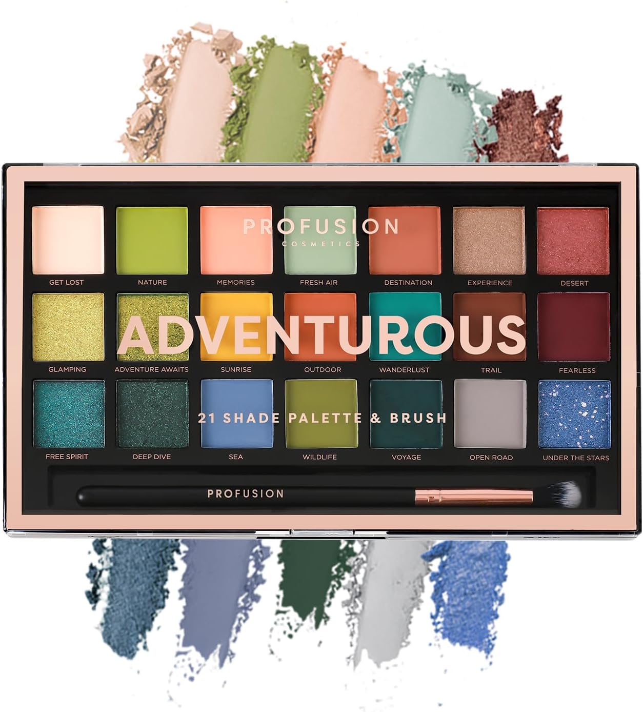 Adventurous 21 Shade Eyeshadow Palette with Brush