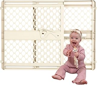 Toddleroo by North States - Supergate Ergo Baby Gate: Plastic Baby Gate for Stairs & Doorways - Adjustable Indoor Safety Gate - Made in USA - 26 to 42 Inches Wide - 26 Inches Tall - Ivory