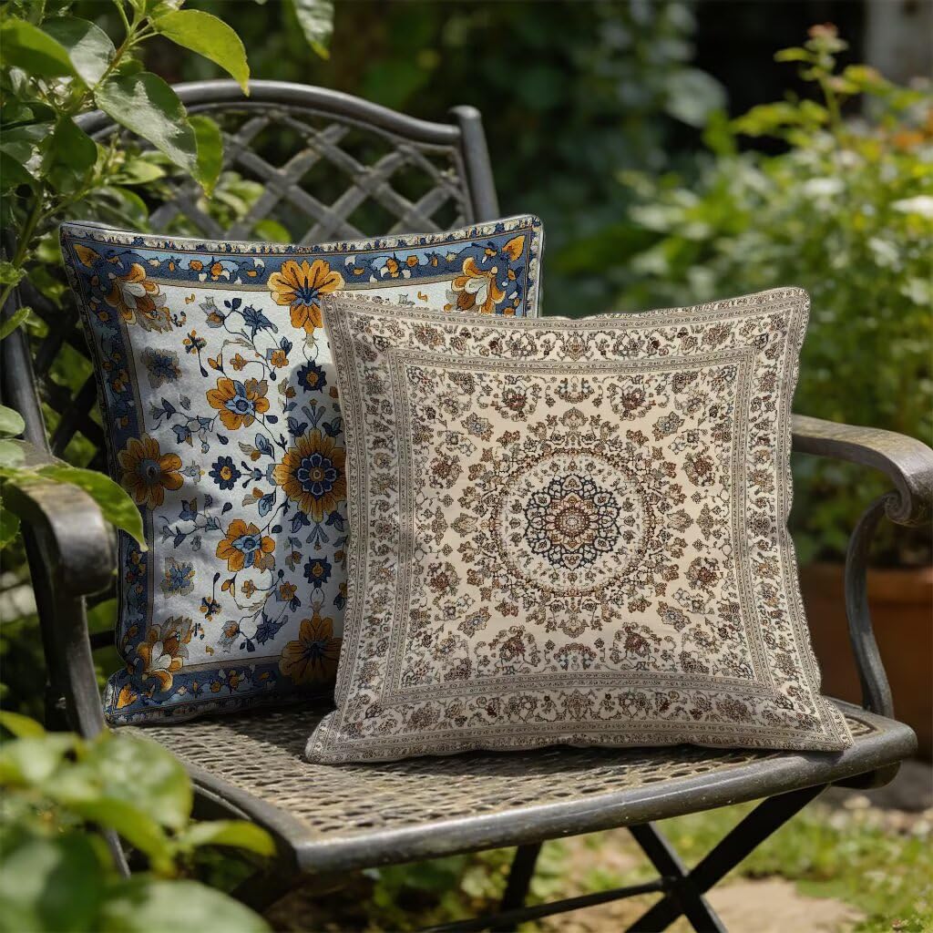 Poszewka na poduszkę 65 x 65 cm zestaw 2 sztuk brązowa poszewka na poduszkę zewnętrzna kwiat miękka poduszka dekoracyjna łóżko aksamitna poduszka sofa, dwustronny nadruk na sofę fotel salon dekoracja