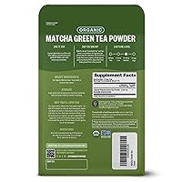 Vista 3 de FGO Polvo de té verde matcha orgánico, grado culinario japonés para cocinar, hornear o licuados, bolsa que se puede volver a cerrar, de 4 oz