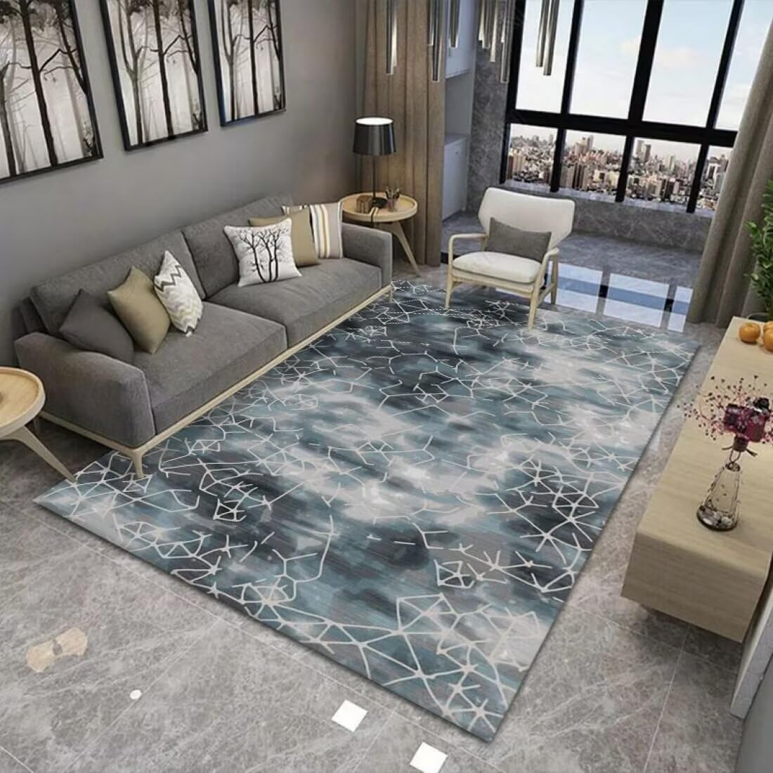 Tapis de sol salon au motif tortue pour créer une ambiance chaleureuse et silencieuse