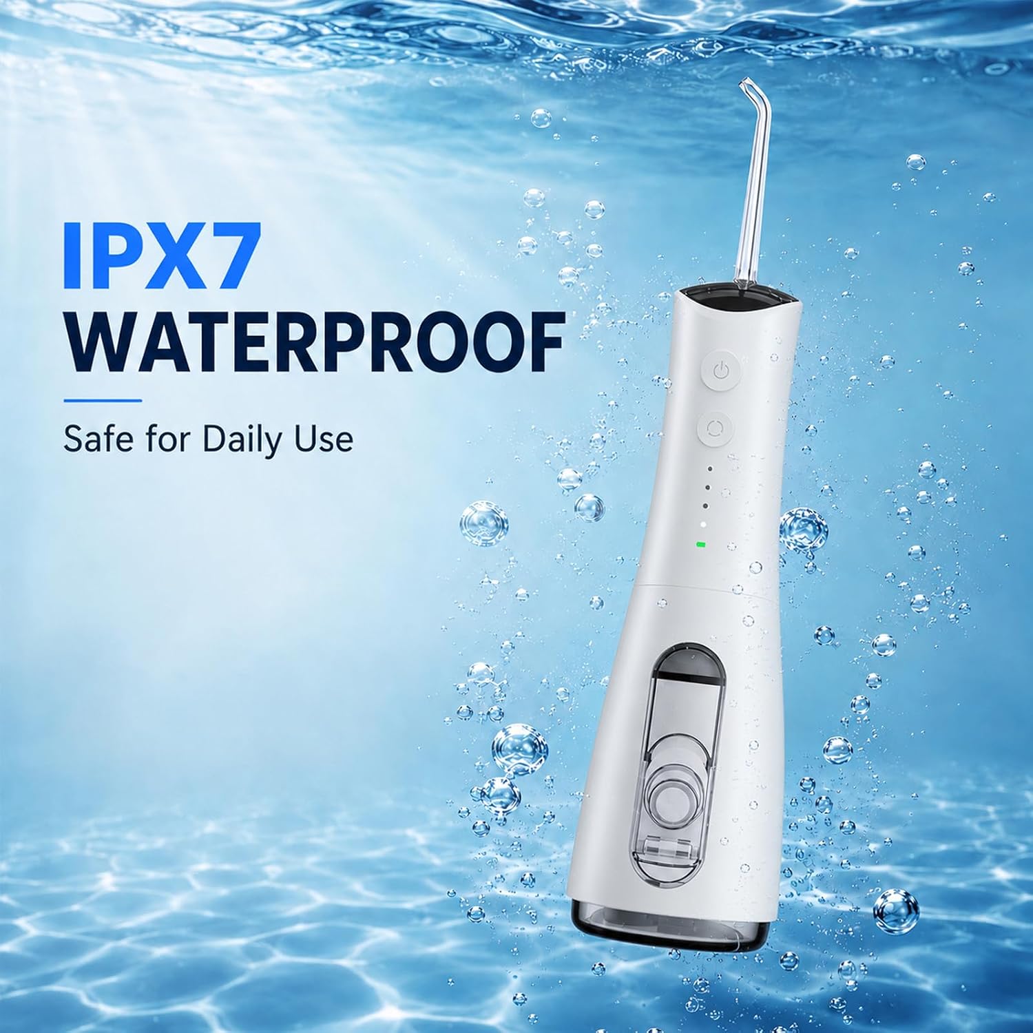 Water Flosser,Water Dental Flosser Pick for Teeth,Portable Water Flosser,300ml Large-Capacity Water Tank,4 Modes, Comes with 5 Nozzles,Ideal for Dental Care at Home,Traveling and Gift(White, 300ml)