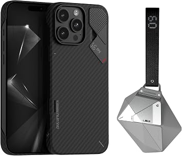Aulumu A16 Aramid Fiber for iPhone 16 Pro Max + A09 AirPods Pro Case [Gray] Smart Accessory Kit