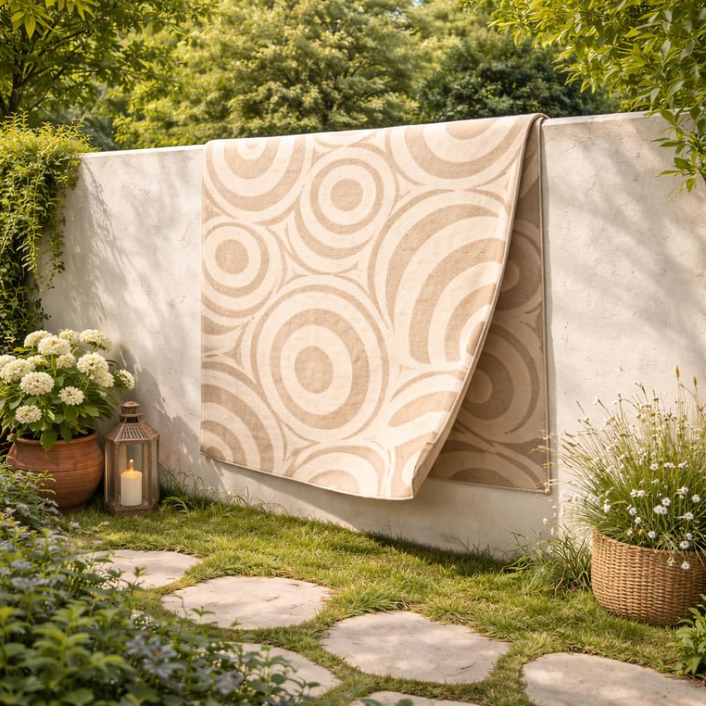 Handmade Wool Area Rug, Hand Tufted Beige Ivory Abstract Design for Living Room, Bedroom & Dining – 7x10, 6x9, 8x10, 9x12