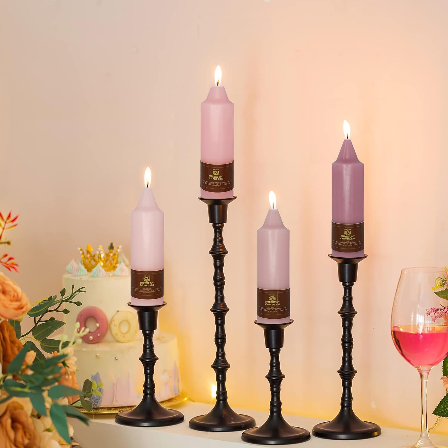 Taper Candles Smokeless Candle Long Candles Wax Colored Tapered Candles for Decor Wedding,Festival and Special Occasions