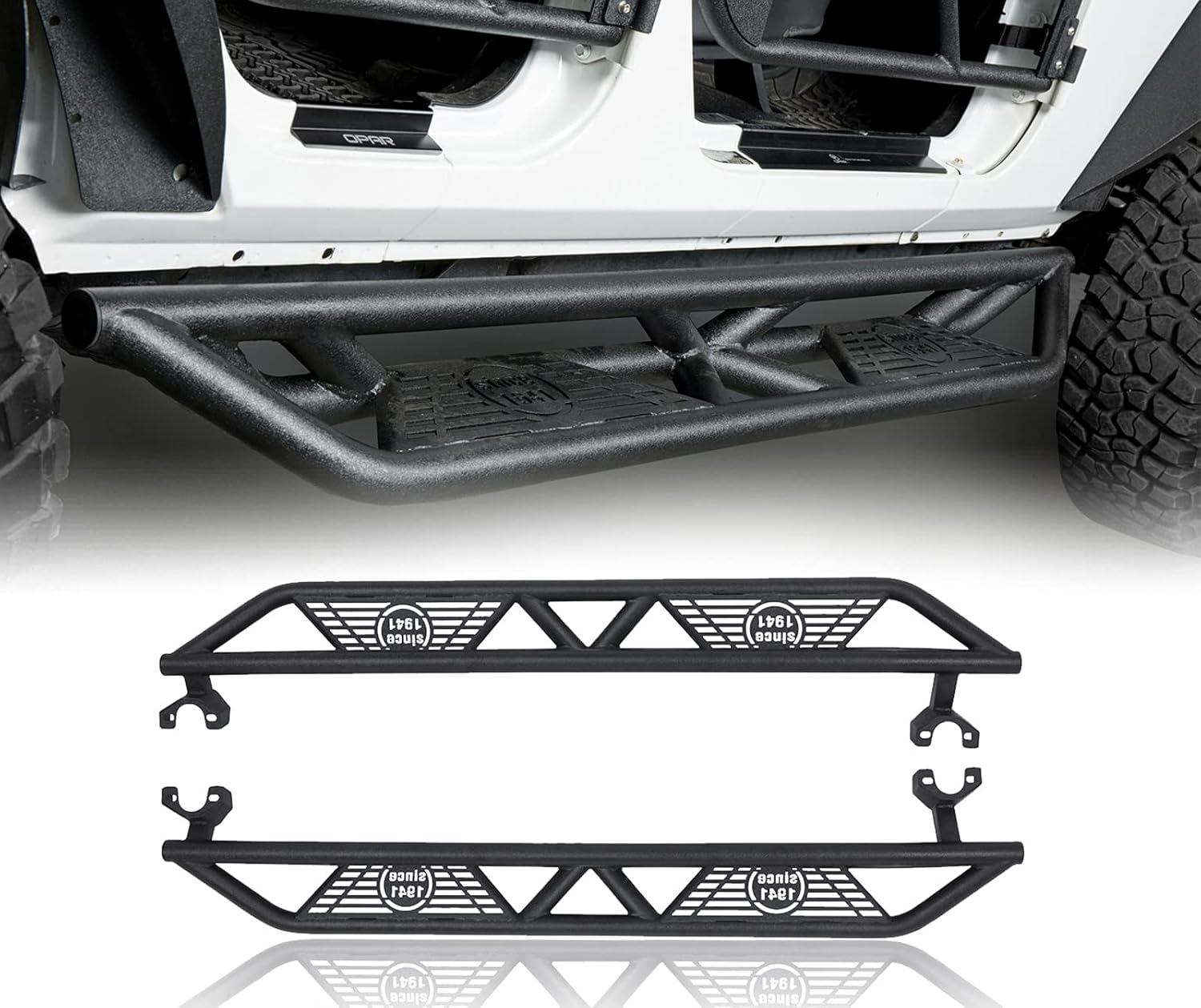 JKU Running Board Unlimited Side Step Rock Slider Rail Tubular Nerf Bar for Jeep Wrangler 2007-2018 JK Unlimited 4-Door
