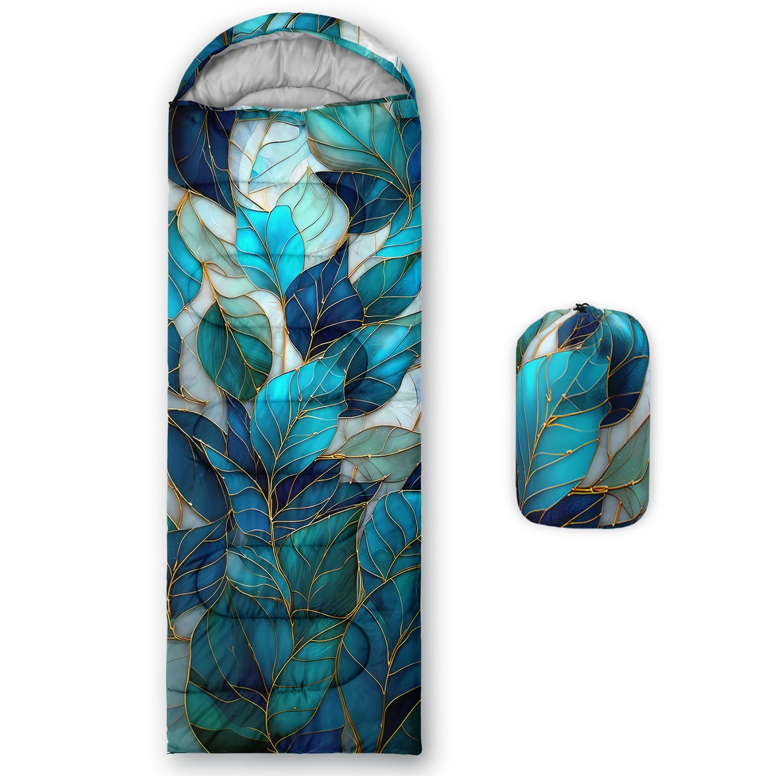 QOOMO Ball Flower Camping Sleeping Bags,3 Season Warm &amp; Cool Weather,Lightweight,Waterproof Sleeping Bags for Adults &amp; Kids,Traveling,and Outdoors,Camping Gear Equipment