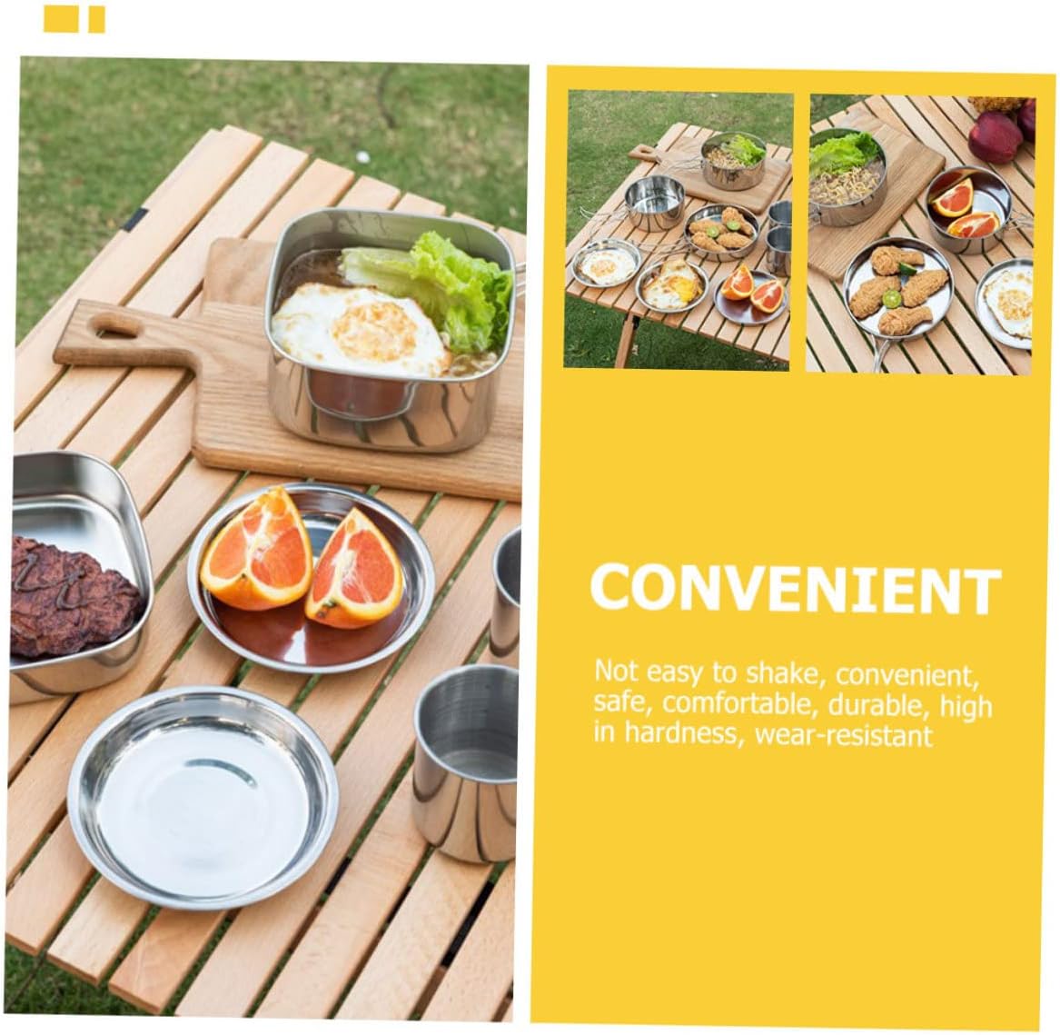 Stainless Steel Camping Kitchenware -in-one Portable Cookware Kit Easy to Store Carry for Camping Hiking and Outdoor Adventures