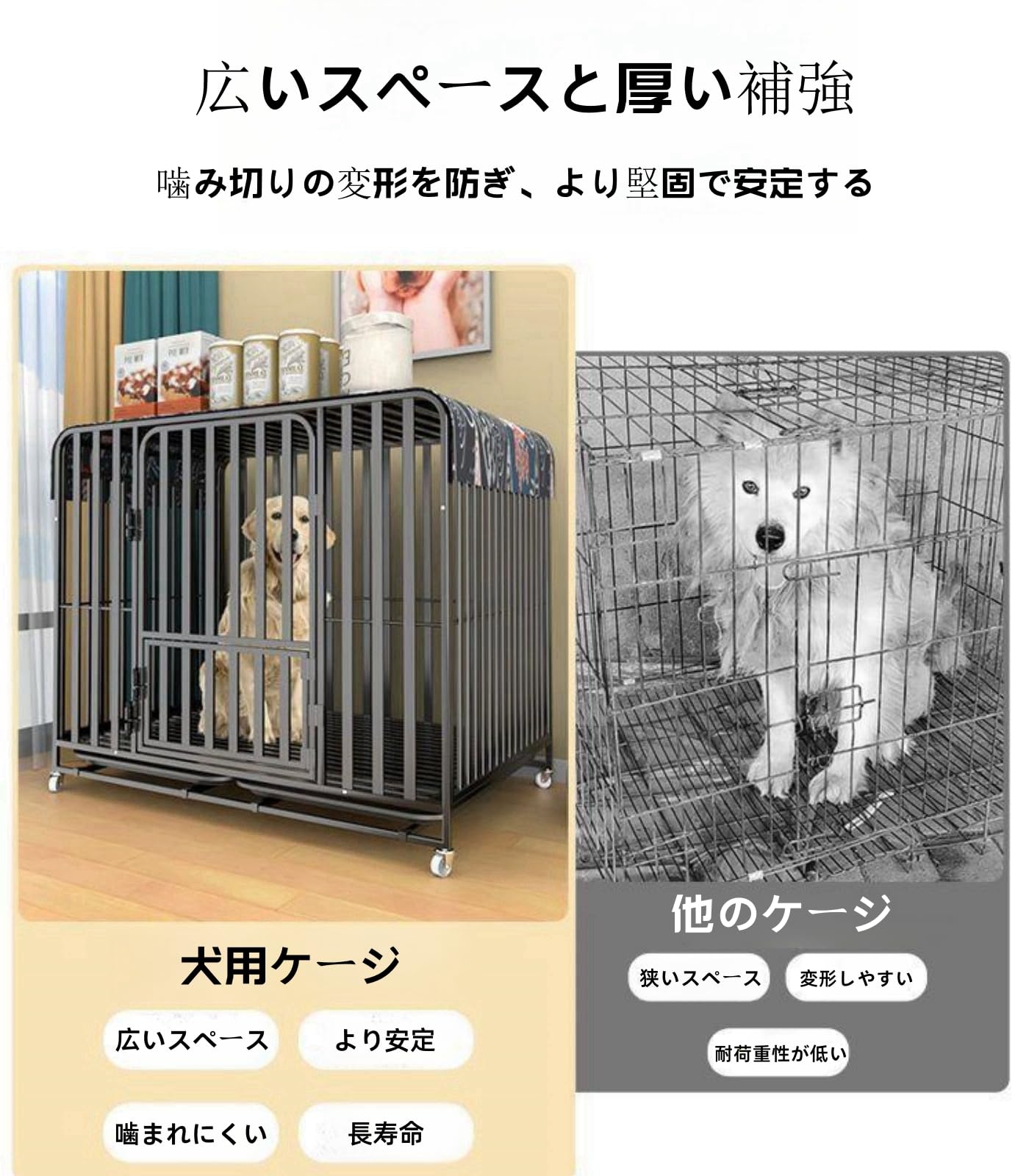 Amazon | ペットケージ イヌ ロック可能 犬ケージ 猫ケージ 特大ケージ