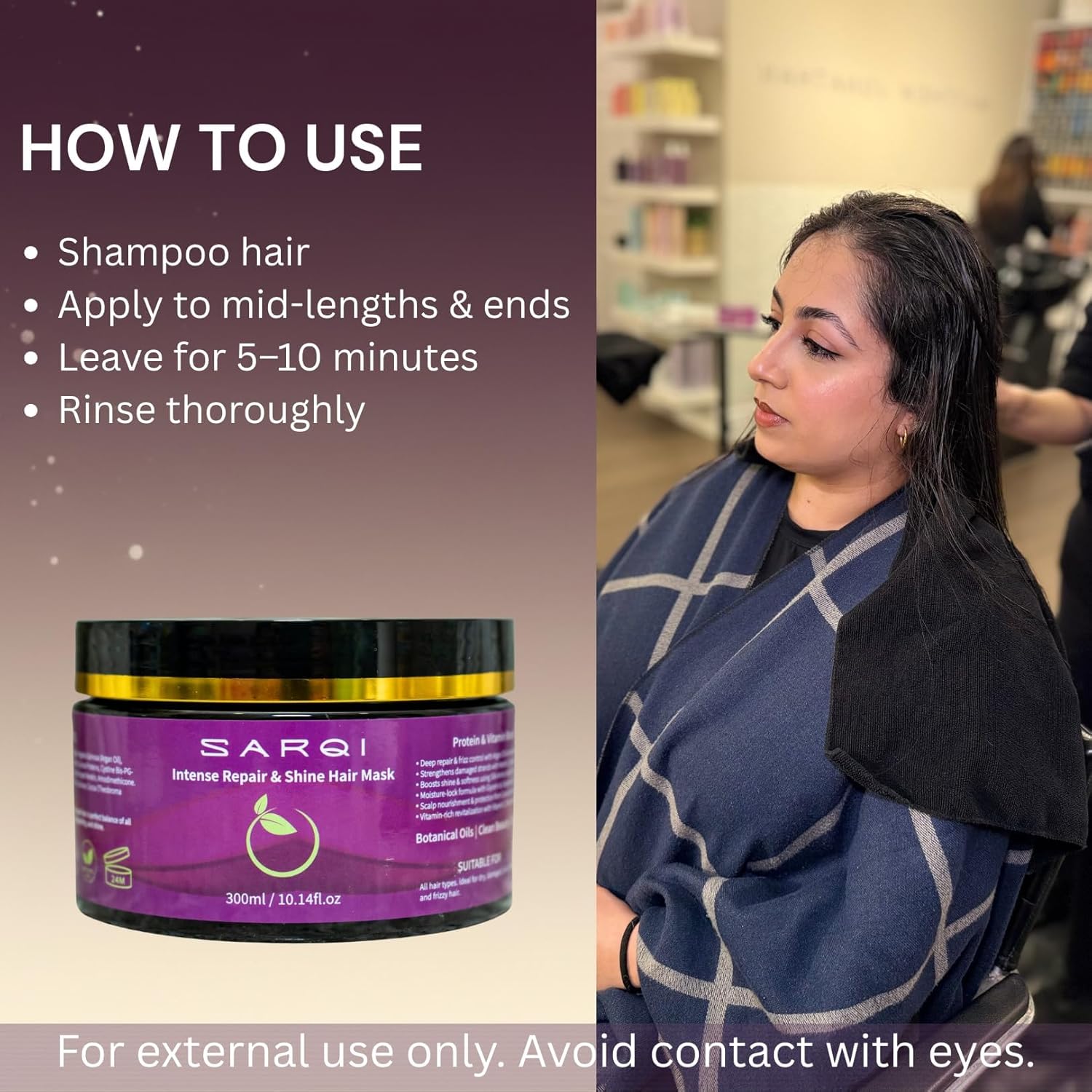 Deep Repair Keratin Hair Mask Intensive Hydration Conditioning Treatment for Dry Damaged Frizzy Weak Hair Color Treated Hair Strengthens Repairs Smooths Hair Texture Restores Natural Shine 300ml