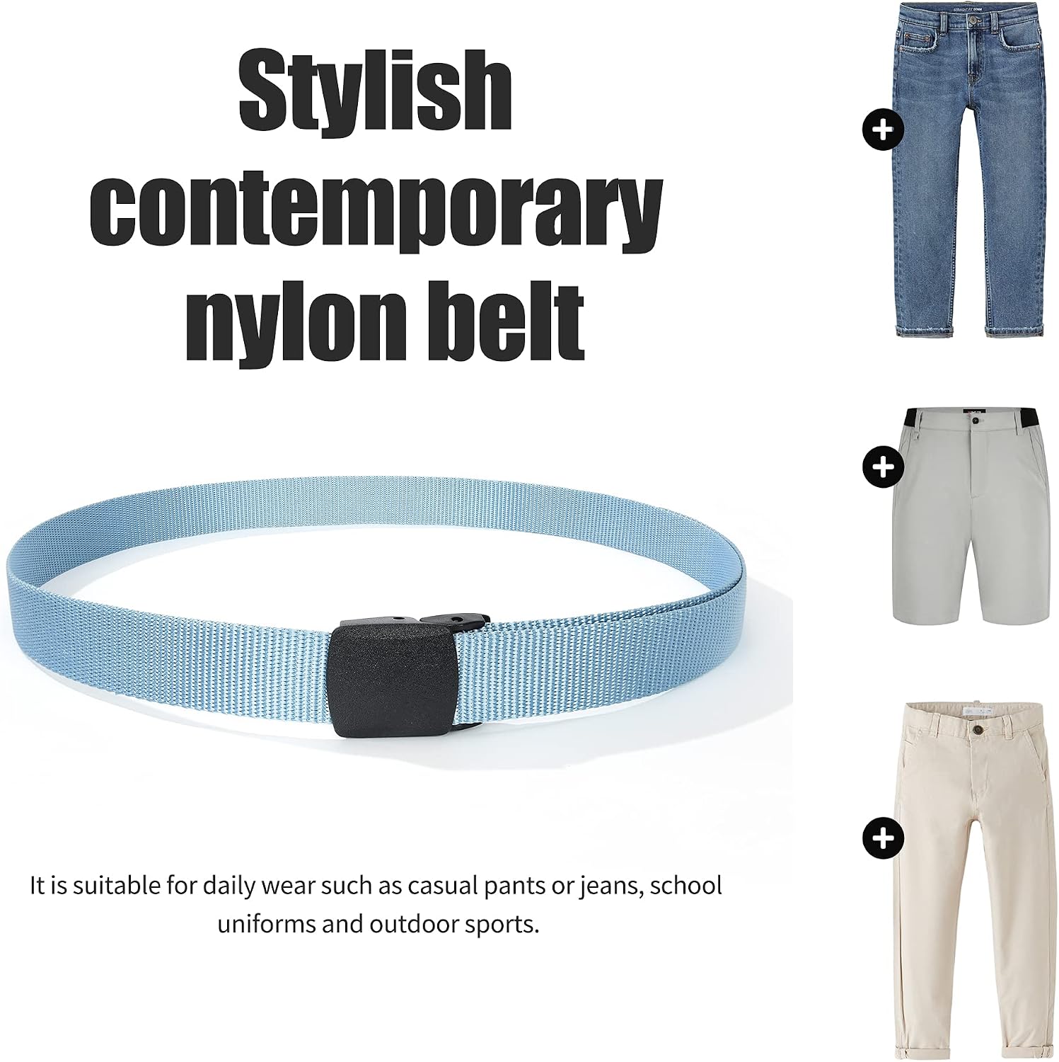 Mile High Life Nylon Golf Belt for Men | Young Boys School Uniform Belt | Youth Baseball Belt