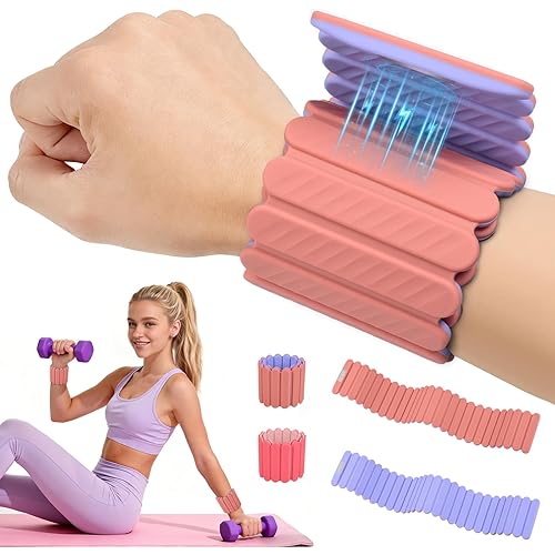 Abahub Wearable Wrist & Ankle Weights Set of 2, Stackable Magnetic Weighted Bracelet for Women, Waterproof Silicone Arm Leg Weights for Home Gym Workout, Running, Yoga & Pilates