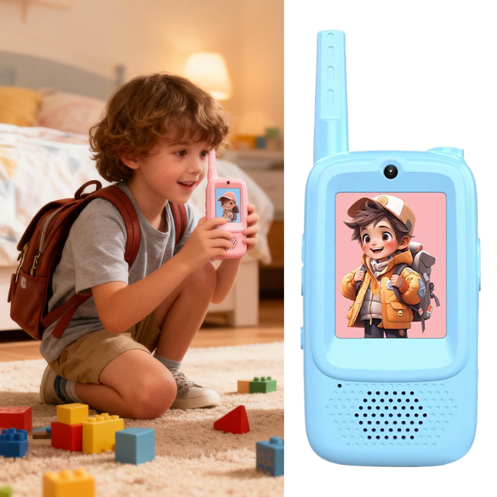 Dziecięce Talkie-Walkie 2 Sztuki Ekran HD Video Talkie z 4 Zmieniaczami