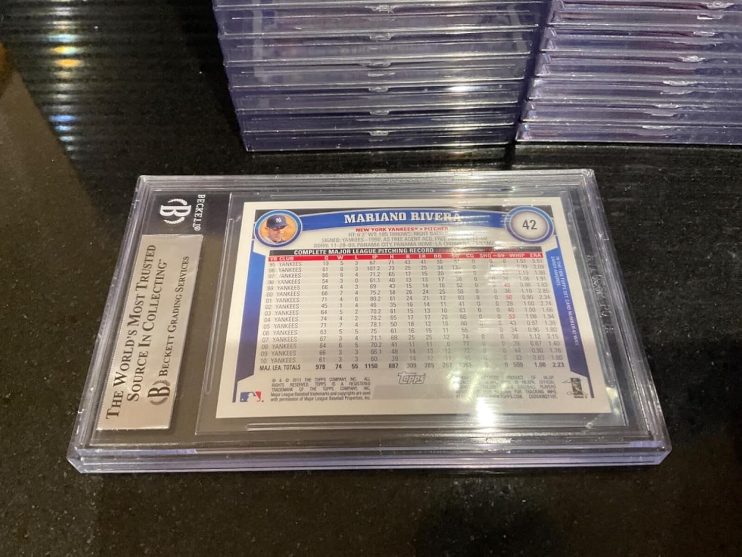 2011 Topps Cognac Diamond Anniversary Mariano Rivera #42 New York Yankees BGS 9 - Baseball Slabbed Rookie Cards
